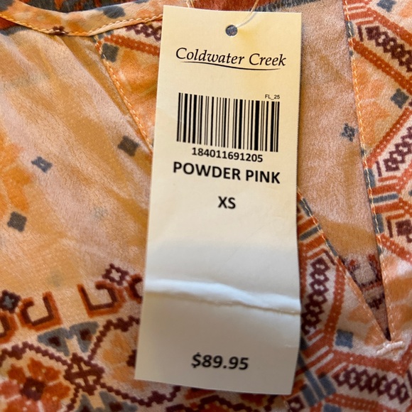 Coldwater Creek Blouse Women’s Size XS Pink Geometric Pattern Short Sleeve NWT - Picture 7 of 12